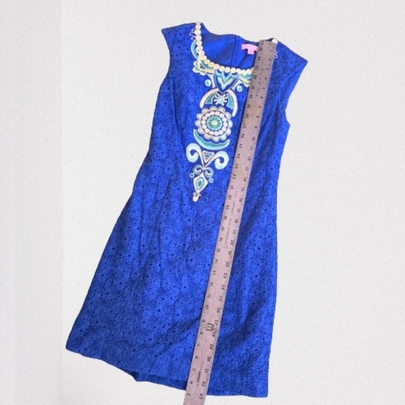 Lilly Pulitzer Valentia Blue Shift Dress - Picture 2 of 8